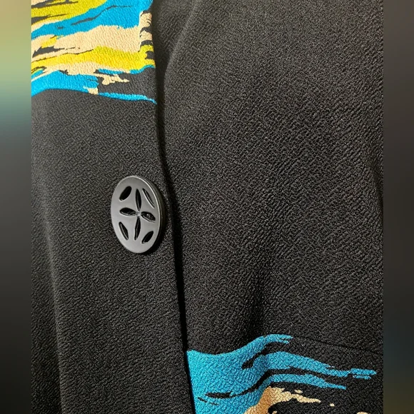 Artsy asymmetrical black blazer cardigan - Picture 2 of 4